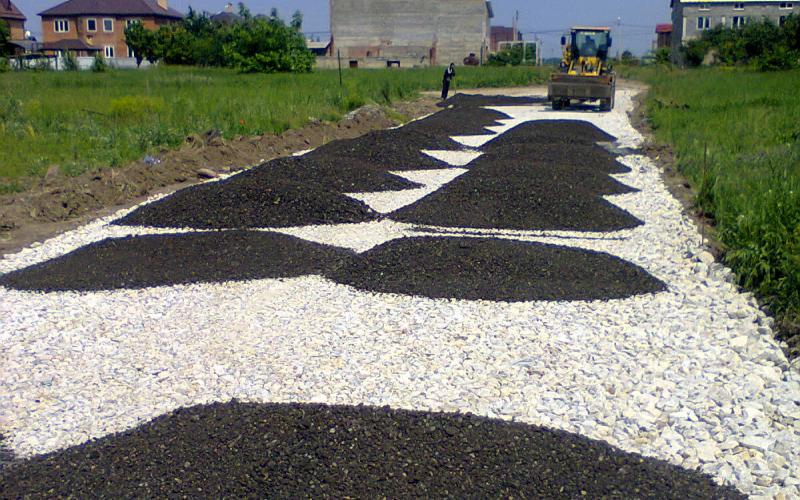 Строительство временных дорог из асфальтной крошки